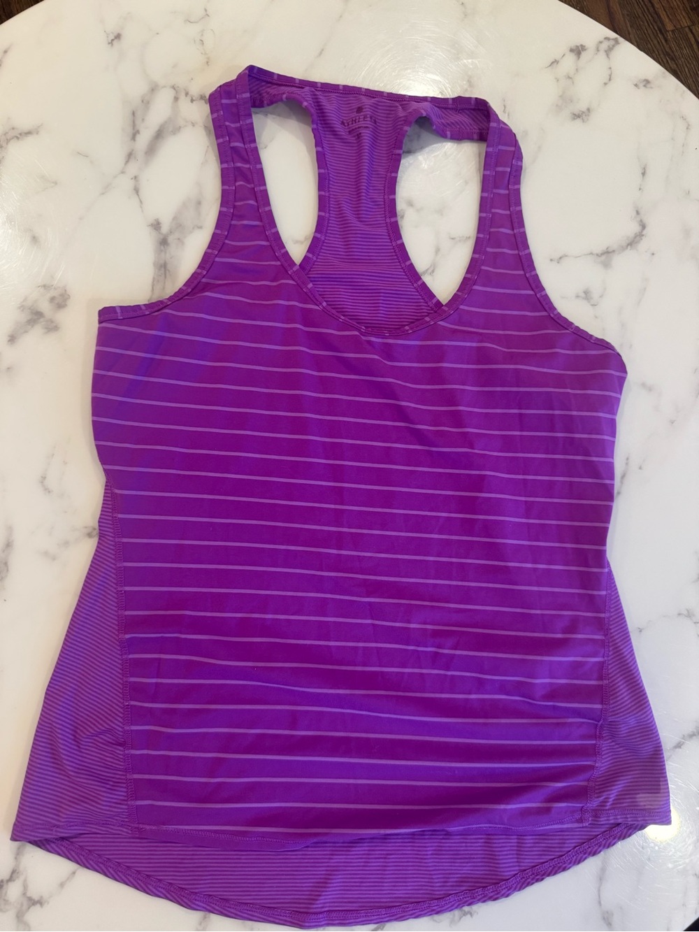 Athleta Purple Striped Racerback Tank